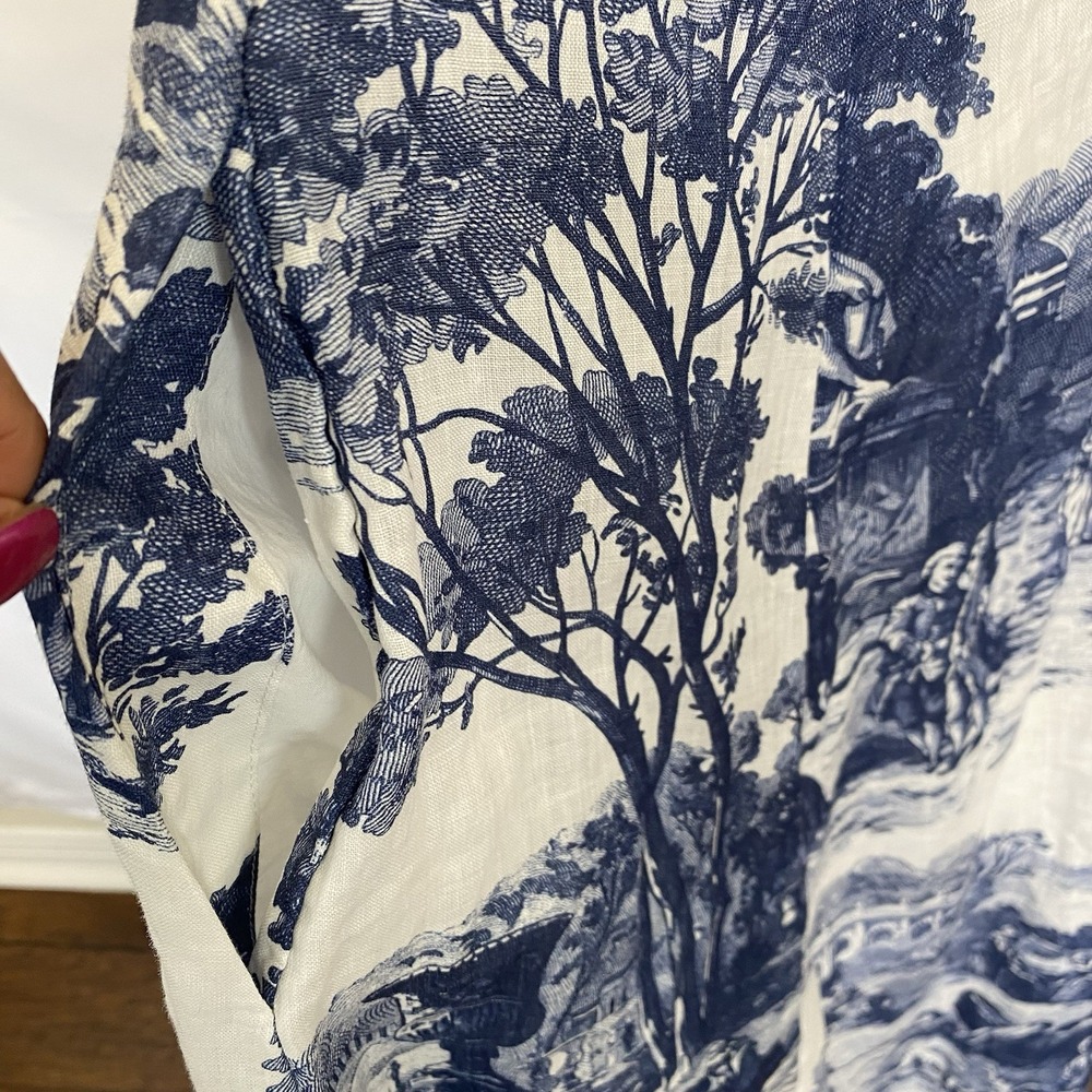 COS French Toile linen collection halterneck maxi dress white and‎ blue size 6 - Picture 7 of 13
